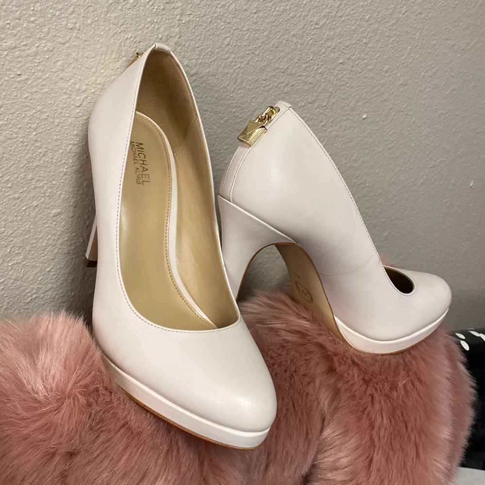 Michael Kors White Platform Pump Heels